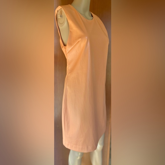NWOT House of Harlow, Vegan Leather Papaya/Orange Dress Size Small - Picture 3 of 10